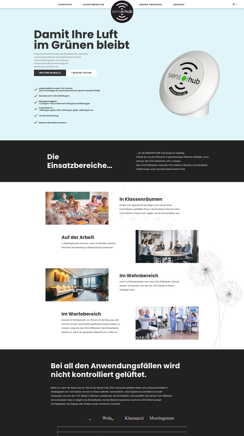 Sensor_hub_Webdesign_Referenz
